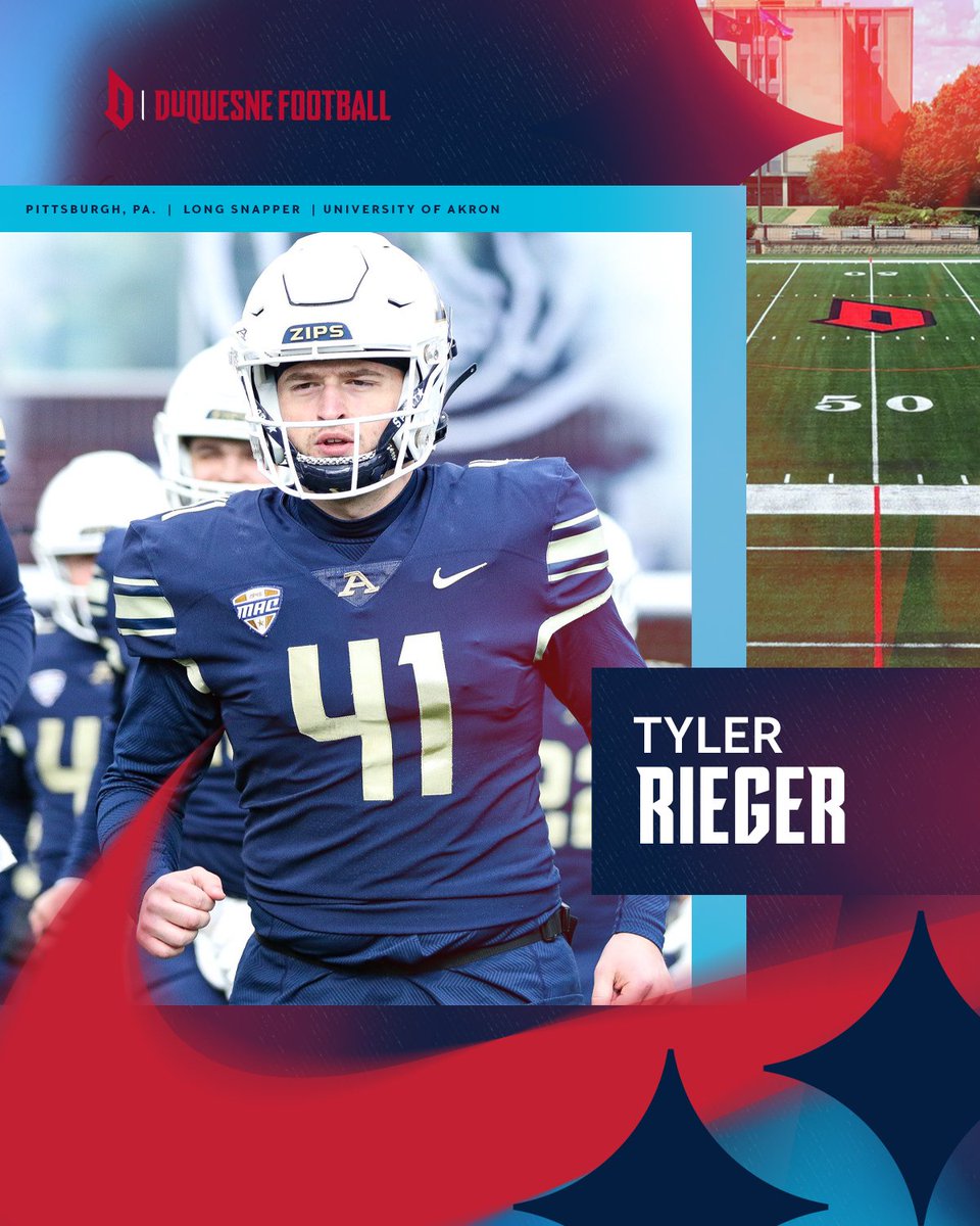 Duquesne Football (@duqfb) on Twitter photo Welcome to the Bluff!
๐๐ฒ๐ฅ๐๐ซ ๐๐ข๐๐ ๐๐ซ
๐น Pittsburgh, PA
๐น University of Akron
๐น Long Snapper
#GoDukes | <a href="/tylerrieger_/">Tyler Rieger</a> Welcome to the Bluff!
๐๐ฒ๐ฅ๐๐ซ ๐๐ข๐๐ ๐๐ซ
๐น Pittsburgh, PA
๐น University of Akron
๐น Long Snapper
#GoDukes | <a href="/tylerrieger_/">Tyler Rieger</a>