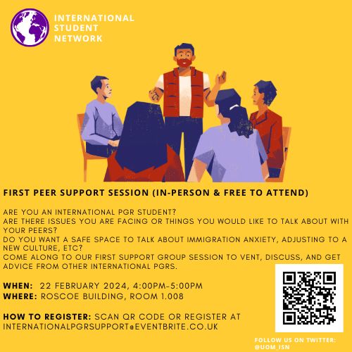 Come along to our first vent/support session for international PGR students at the University of Manchester! Free and in-person. Sign up here: …ernationalpgrsupport.eventbrite.co.uk
