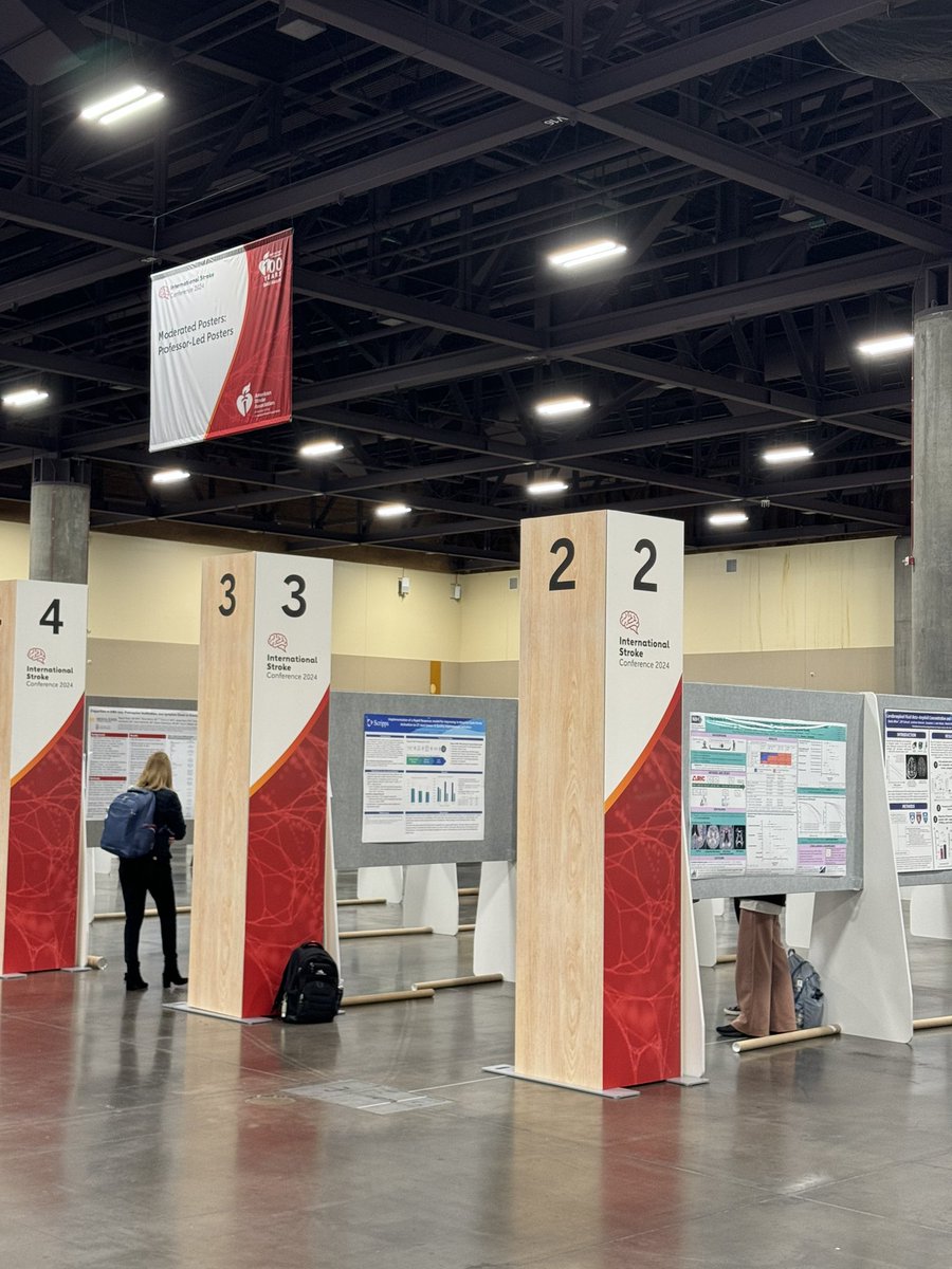 Poster is up! Join us at 6 PM today to learn more about the relationship between different MRI manifestations of cerebral amyloid angiopathy and CSF amyloid levels at the professor-led moderated poster tour! #ISC24