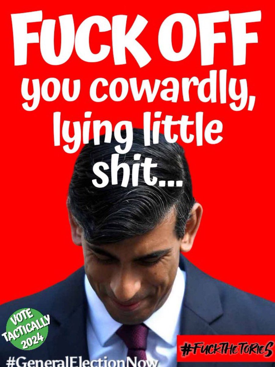What happened today at #PMQs is no joke. Sunak revealed the true extent of what a vile, sickening, disgusting, repulsive bastard he is. Tory politics is in a state of shame, to every SelfServative supporting him you can go to hell too. #SunakOut #Sunakered #ToriesaAreOutOfControl
