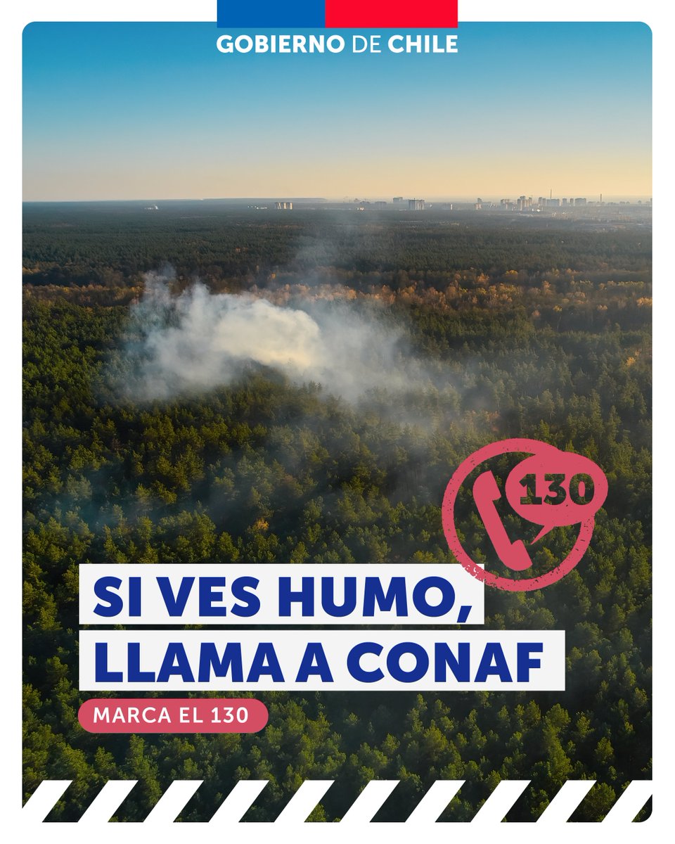 #IncendiosForestales | Prevenir los incendios forestales es una tarea en la que todos y todas podemos ayudar. Si ves humo contáctate con <a href="/conaf_minagri/">CONAF - Corporación Nacional Forestal</a>  al 130 📲 ¡Tu llamada puede salvar vidas!