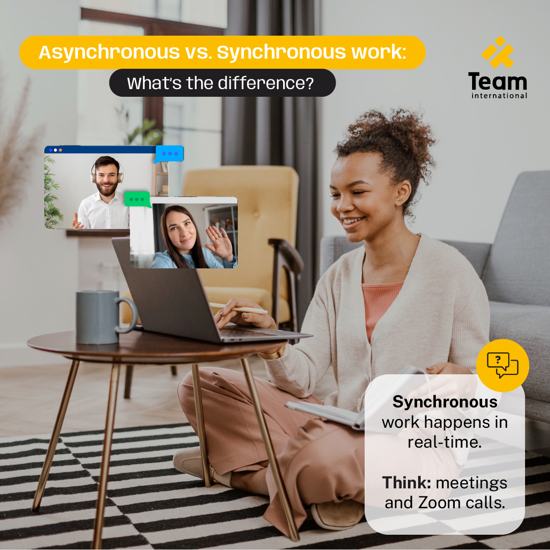 TEAM_Intl's tweet image. Work's evolving faster than ever! ️And to stay ahead, understanding new trends is key. So, here's a quick explanation of the difference between #Asynchronous vs. #Synchronous work: 
Visit our #blog to learn more 👉rb.gy/97jark