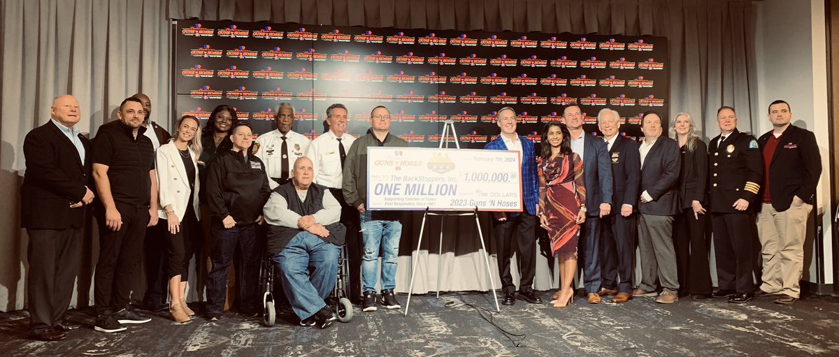 BIG WIN for STL! @gunsnhosesstl announces a $1 MILLION DONATION to the @BackStoppers organization - ALL of it will support families of fallen police officers & firefighters. Proceeds raised from the Nov. 2023 show at @EnterpriseCtr @FOX2now
