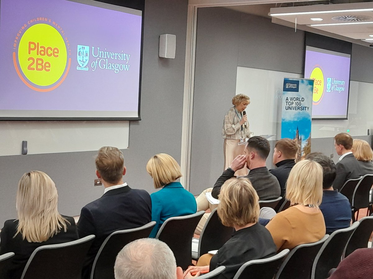UofGEducation's tweet photo. Amazing launch event for our partnership with mental health charity @Place2Be with guests including Cabinet Secretary for Education Jenny Gilruth

Great to hear from our Place2Be Clinician Froydis and ITE students Michael and Lewis #TeamUofG #DeadChuffed https://t.co/pViNqQbVJ2