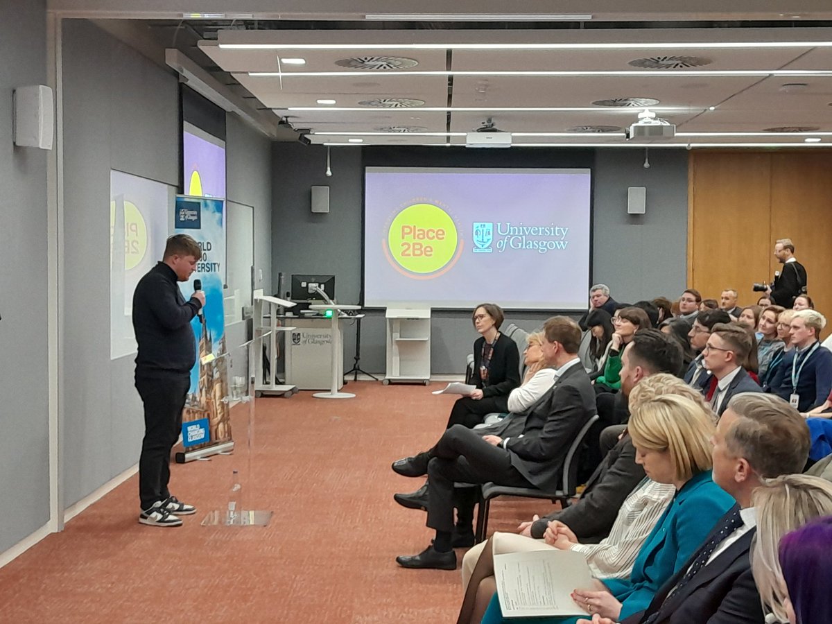 UofGEducation's tweet photo. Amazing launch event for our partnership with mental health charity @Place2Be with guests including Cabinet Secretary for Education Jenny Gilruth

Great to hear from our Place2Be Clinician Froydis and ITE students Michael and Lewis #TeamUofG #DeadChuffed https://t.co/pViNqQbVJ2