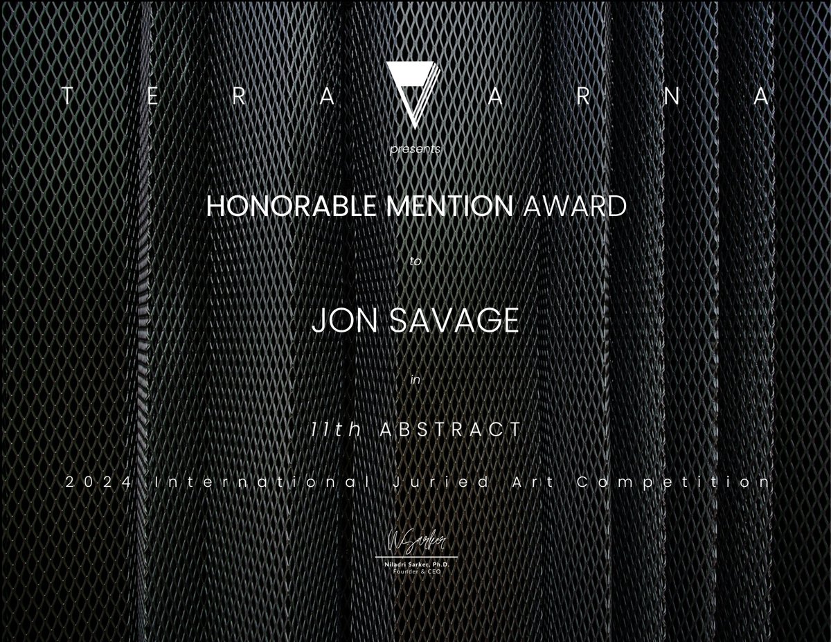 My new two abstract arts are at <a href="/teravarna/">TERAVARNA</a>  and also received the honorable mention award in the “11th ABSTRACT”

@Artsy #teracarna #artexhibit #jonsavage #jonsavagegallery #deafartist #deaf #abstractart