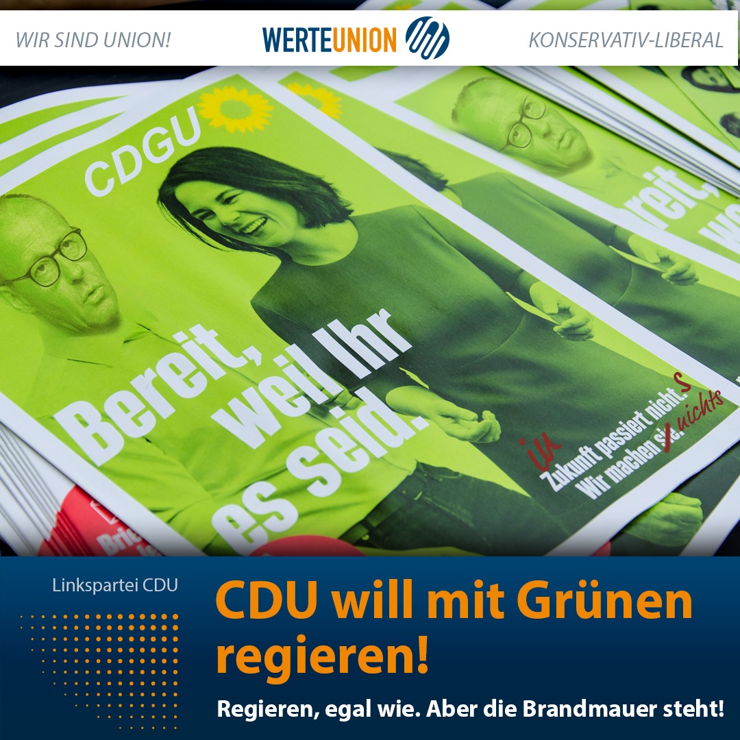 Jetzt hatten wir doch für einen Moment vergessen, warum wir die CDU verlassen haben und eine neue Partei gründen. Friedrich Merz ist so nett, uns zu erinnern: Während 80% der Bevölkerung ein Ende des grünen Irrsinns herbeisehnen (s.u.), bietet er seinen grünen Freund:innen schon…