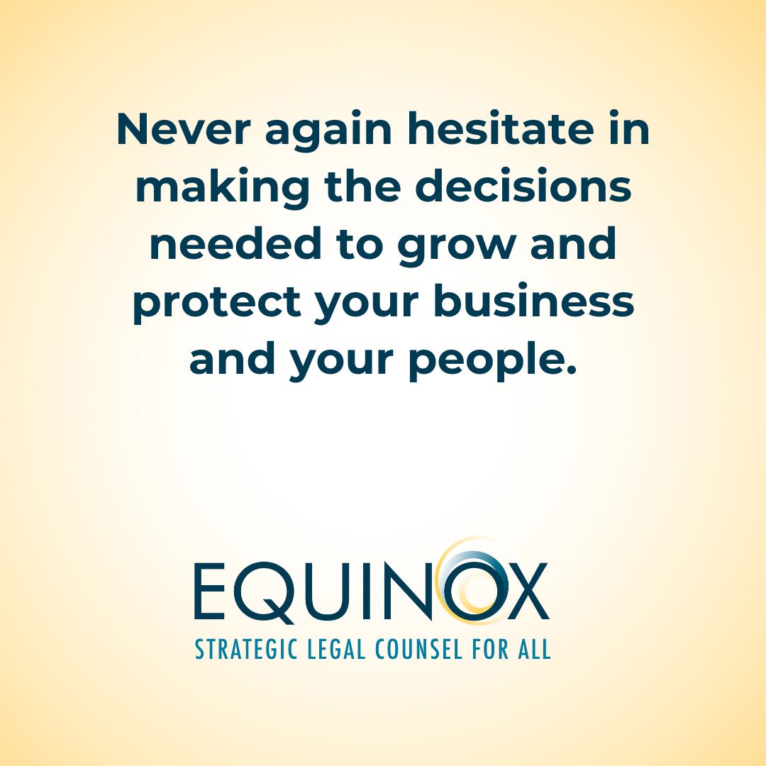 Businesses face a growing demand for increased transparency. This can bring benefits and also pose challenges for business owners to navigate regulatory gaps and ensure strategic planning. 

It’s time to Equinox the playing field for entrepreneurs.
equinoxbusinesslaw.com