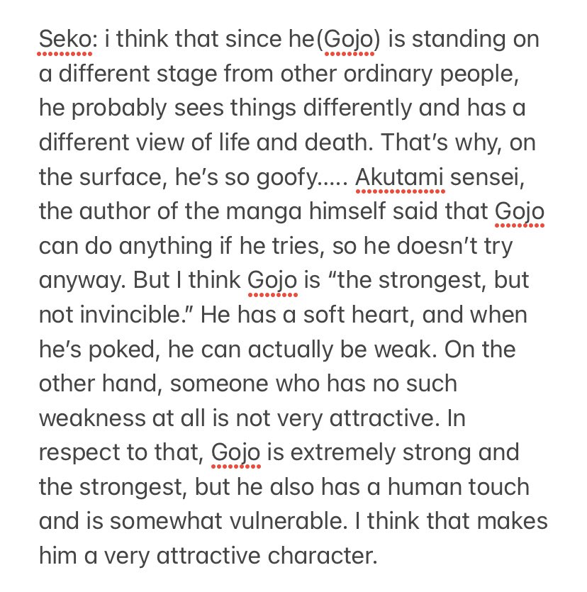 frogojo_'s tweet image. the jjk screenwriter describing gojo’s character as someone who is soft hearted and emotionally vulnerable despite being the strongest. hiroshi san i will find you and give you the biggest kiss