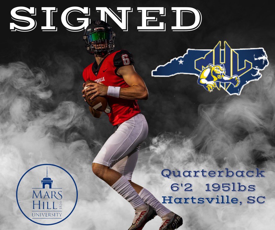 Pen to paper, it’s official‼️ I’ll be furthering my academic and athletic career at Mars Hill University. 
LET’S GO LIONS 

<a href="/MarsHill_FB/">MHU Football</a>