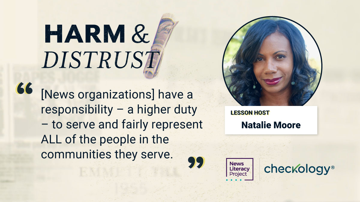 NewsLitProject's tweet photo. This #BlackHistoryMonth, check out our "Harm & Distrust" Checkology® lesson:
🔗 https://t.co/oP7W1EF2PO
ℹ️ The lesson explores how mainstream news coverage of marginalized groups has historically done significant harm, resulting in legacies of distrust that persist today. https://t.co/emDHzy4ewF