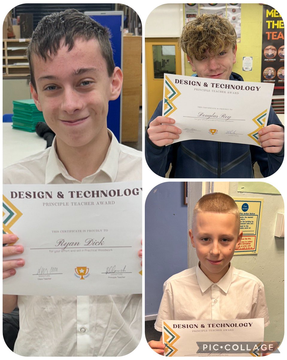 Well done to our pupils, Ryan, Finlay and Douglas for being nominated for the PT award. Well done boys! 👏 @Auchenharvie