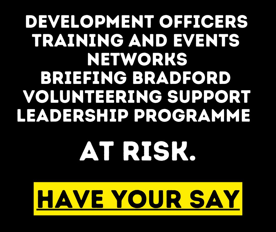 These are the things that could be lost if @bradfordmdc budget proposals go ahead as planned. There’s only 10 days left to have your say, to save your sector. Don’t take it for granted and don’t let it disappear. Head to bit.ly/haveyoursay-bu… to respond!