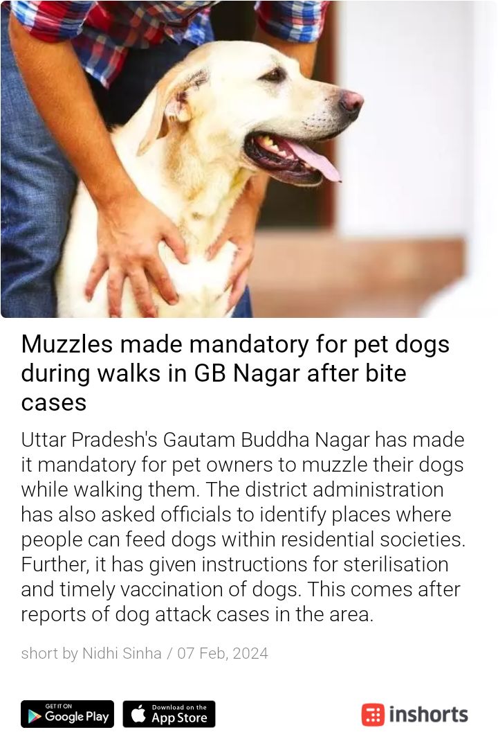 Atleast some remedial measures have been initiated hope #pets owners would honor d #Law & comply @pfaindia @SmartSanctuary @IndiaToday @TimesNow @S_kritika @PetaIndia @PFAppf @vijaysinghTOI @ParveenKaswan #straydogs shrts.in/yVKSS