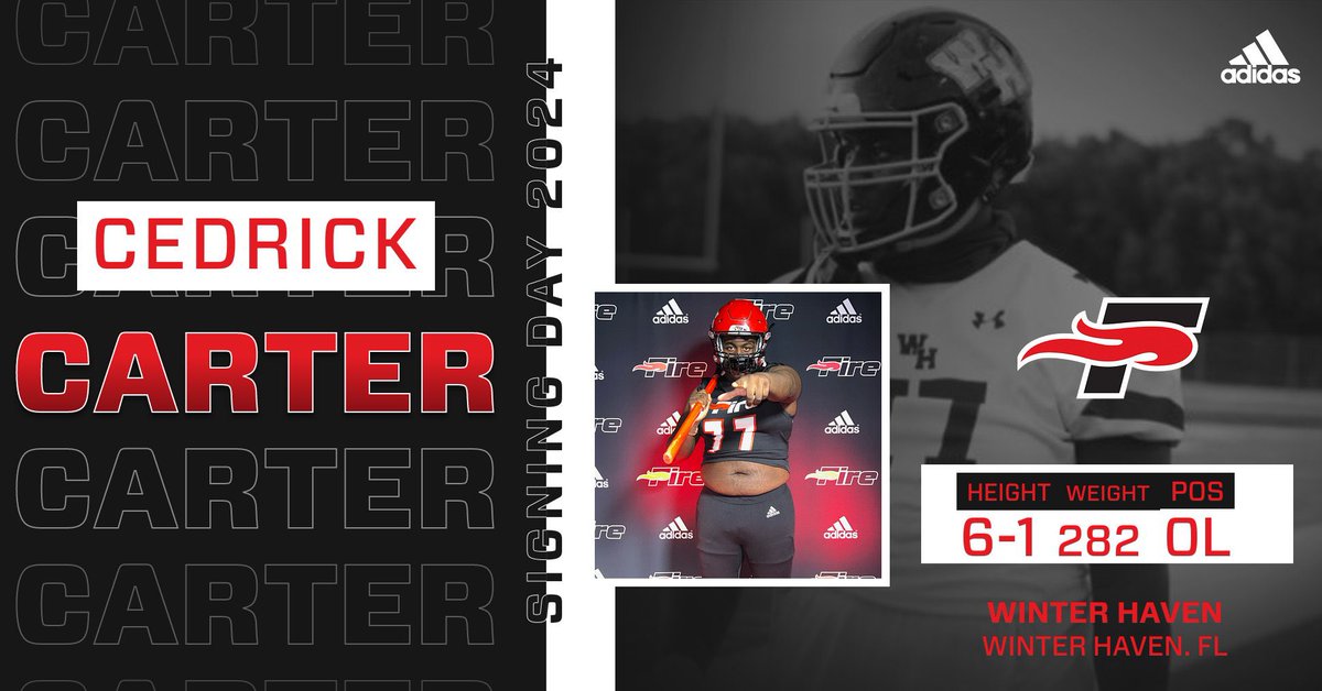 It’s official‼️

We’re adding a difference maker up front on the OL 🔥 

Please welcome, <a href="/CedrickCarter14/">Cedrick Carter</a> 

#NSD2024 | #FuelTheFire 🔥