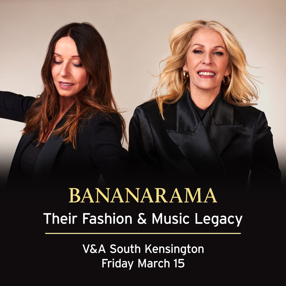 📣 Join @VivaBananarama at London's @V_and_A on Friday 15/03, in conversation with Katie Baron, celebrating four decades of iconic fashion & music! General sale starts Thursday 08/02 from 10AM GMT: vam.ac.uk/event/wdGBQplW… Who's joining us? ✨
