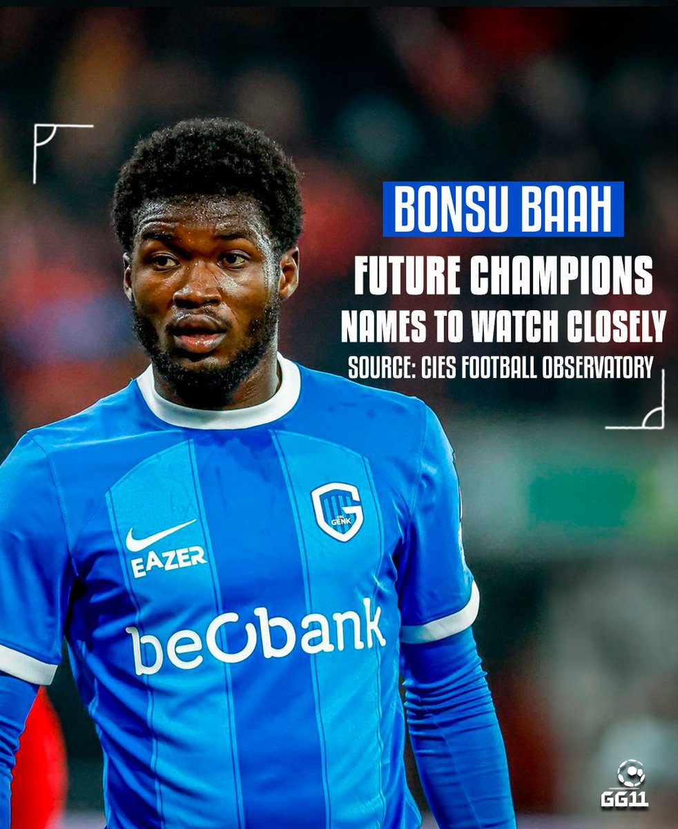 GG11_official's tweet photo. On the rise! ⭐
Bonsu Baah is on CIES list of names to watch closely in the future! 💪

Source: CIES Football Observatory
.
#GG11 #GG11Family #BonsuBaah https://t.co/rVd3IGYr9p