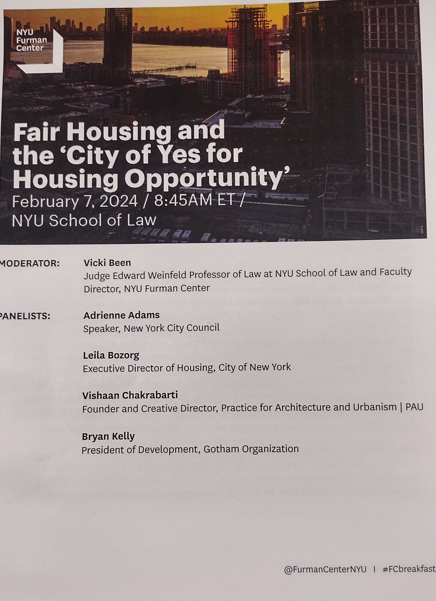 #COMMUNITY we have some challenging times ahead #ORGANIZE I attended a NYU panel discussion on Fair Housing &the City of Yes for Housing Opportunity.. Meanwhile communities throughout NYC are fighting the City of Yes Economic Zoning Amendments @CMSandyNurse @RepJeffries @NYCCLI