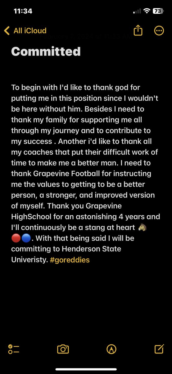 I'm blessed to announce my commitment to Henderson State University, thank you coaches and teammates for pushing me all the way through the journey. @Coachwillwagner @ReddiesFB @Coachdebesse5 @its_tgriffin