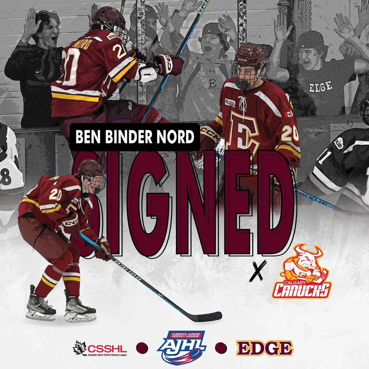 Congrats to U18 Prep forward, Ben Binder Nord, on signing a letter of intent with the Calgary Canucks in the AJHL! Ben has been an AP for the Canucks this season, and has suited up in six games for their team.

#AcademicsAthleticsCharacter

🗞️edgemountaineers.com/news/2024/2/7/…
