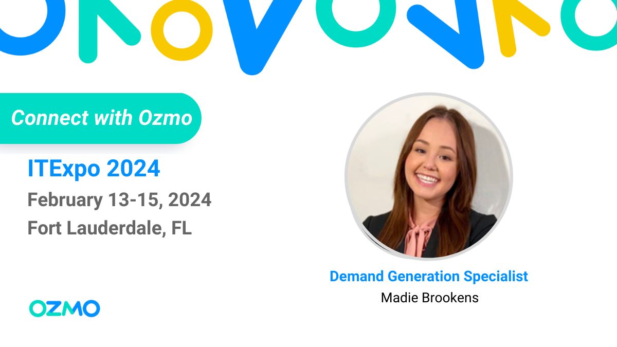 Ozmo's tweet photo. ITExpo is just a week away! ๐ฑ๐ป
Meet with Ozmo's Demand Generation Specialist at the event to learn more about Ozmo's innovative approaches to enhancing your customer interactions.
#ITExpo2024 #TechSuperShow #TheFutureofTechnology #Customerexperience #Digitaltransformation https://t.co/LKvrUZLa4M