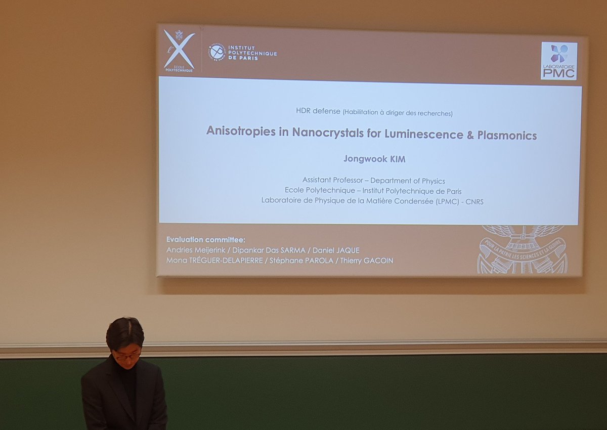 Alex Baron (@alexbar90665370) on Twitter photo Congrats to Jongwook Kim for his HDR defense in the amohi Monge of the École <a href="/Polytechnique/">École polytechnique</a> (#LPMC)! He gave a great presentation on anisotropic nanocrystals for plasmonics & photonics that includes some collaborations with the Meta group at <a href="/CRPP_Bx/">Centre de Recherche Paul Pascal</a>. Lots of potential new ideas! Congrats to Jongwook Kim for his HDR defense in the amohi Monge of the École <a href="/Polytechnique/">École polytechnique</a> (#LPMC)! He gave a great presentation on anisotropic nanocrystals for plasmonics & photonics that includes some collaborations with the Meta group at <a href="/CRPP_Bx/">Centre de Recherche Paul Pascal</a>. Lots of potential new ideas!