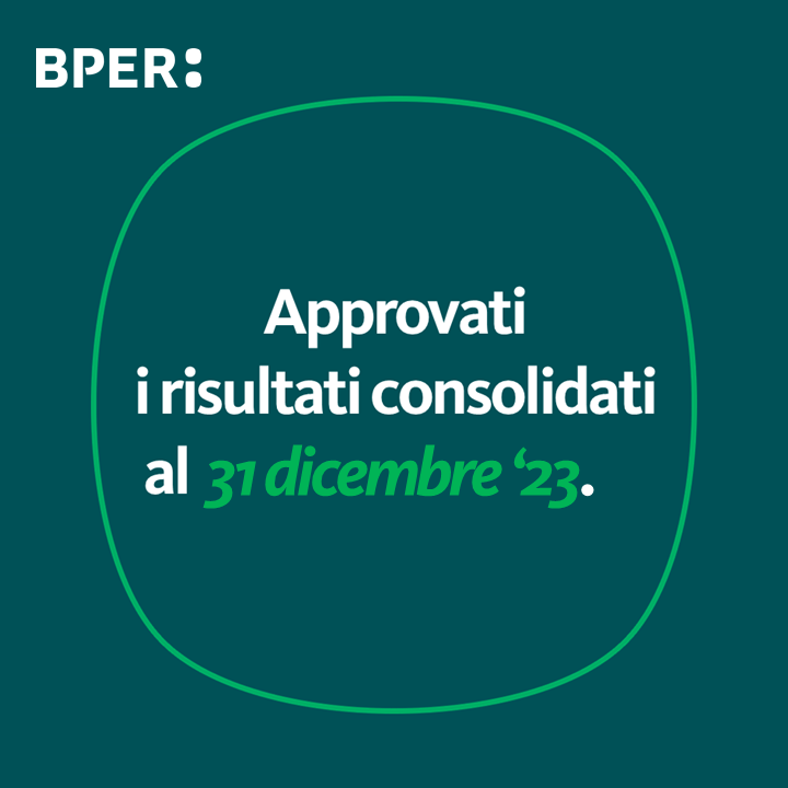 Il Consiglio di Amministrazione di BPER Banca ha approvato i risultati consolidati al 31 dicembre 2023.
Il comunicato completo sul nostro sito: istituzionale.bper.it/-/bper-risulta…