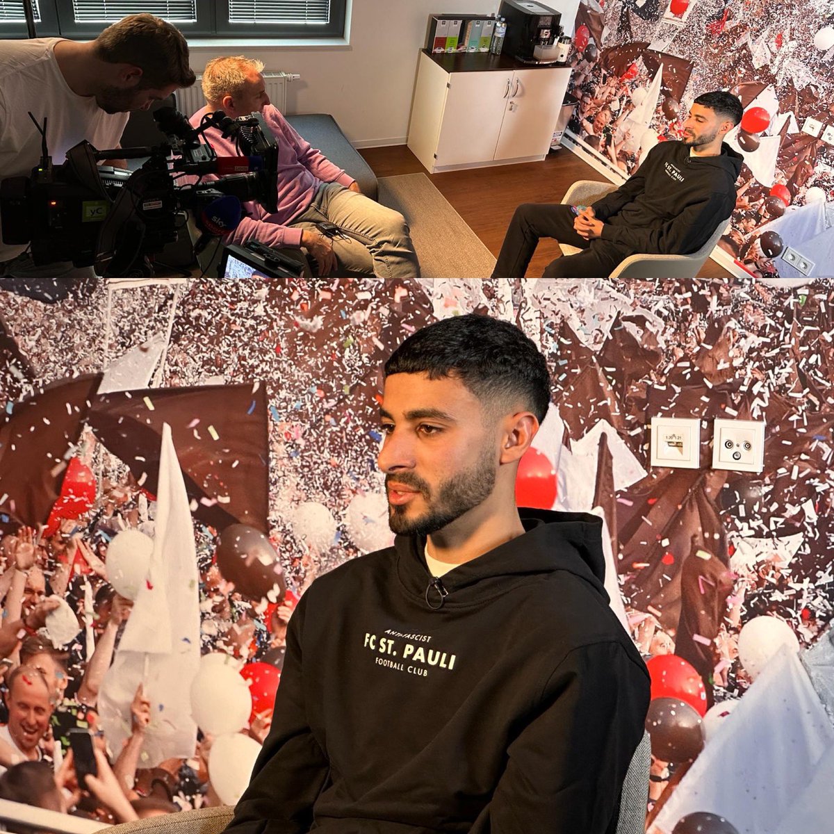 marjue73's tweet photo. St.Paulis Elias Saad spricht im exklusiven Sky-Interview über seine starken Leistungen, die Familie FC St.Pauli und seine Entwicklung: „Für mich ist schon ein Märchen“.#ssn #sky https://t.co/d3D38r0CUh