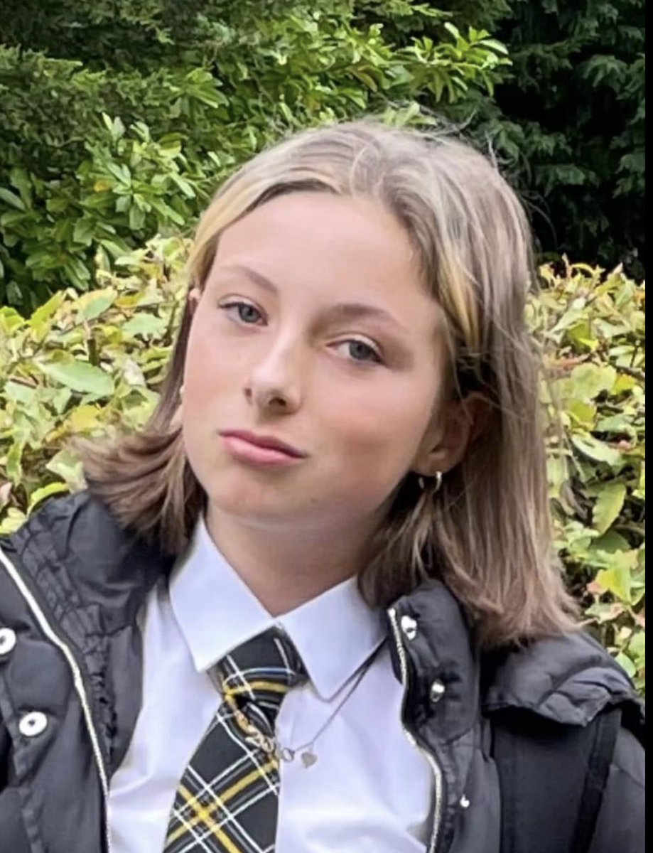 MISSING: 13 year old Layla McKee didn’t return home to Uddingston from Uddingston Grammar School yesterday. Was last seen wearing black leggings, white shirt and a black hoodie with a black puffer jacket, with hair in a high bun.