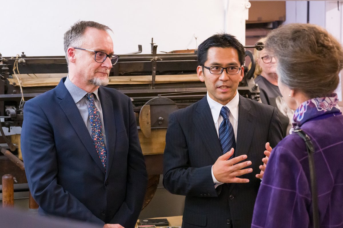 The Princess Royal met our honoured guests &amp; partners : Michael Marsden - Dean - Nottingham School of Art &amp; Design <a href="/NTUArtandDesign/">Nottingham School of Art & Design</a> ; Mr Akira Oseto - Director - Net Labs Ltd, our distributor partner for Japan. 
.
Sir John Peace watches too <a href="/Lord_Lt_Notts/">Nottinghamshire Lieutenancy</a>
.
#ghhurt #ntu #ntuart