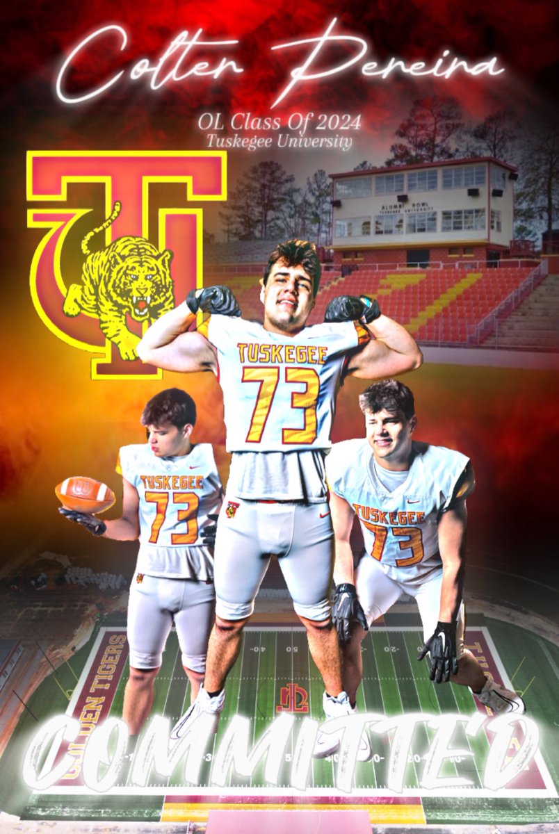 Colter Pereira (@colterpereira75) on Twitter photo blessed to announce i’ll be committing to <a href="/TuskegeeUniv/">TUSKEGEE UNIVERSITY</a>
💛❤️🐯!!
i’ll be signing today at 1pm in central highschool gym
<a href="/TBSCoachSamuels/">Lawrence Samuels</a> <a href="/JTSwacChamps/">Coach James Thompson</a> <a href="/SkegeeFootball/">Tuskegee Football</a>
<a href="/DeMario_Pippen/">Led By God</a> blessed to announce i’ll be committing to <a href="/TuskegeeUniv/">TUSKEGEE UNIVERSITY</a>
💛❤️🐯!!
i’ll be signing today at 1pm in central highschool gym
<a href="/TBSCoachSamuels/">Lawrence Samuels</a> <a href="/JTSwacChamps/">Coach James Thompson</a> <a href="/SkegeeFootball/">Tuskegee Football</a>
<a href="/DeMario_Pippen/">Led By God</a>