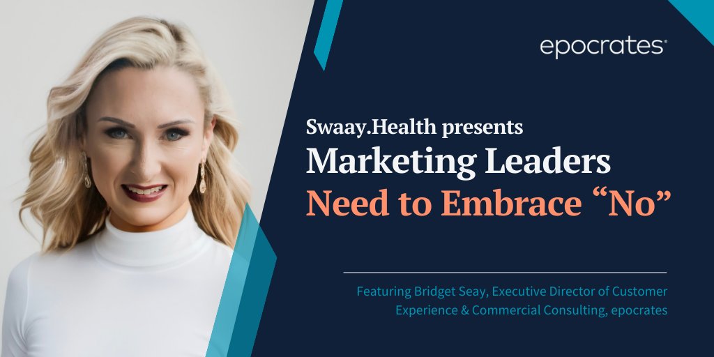 How do marketing leaders navigate deep waters? Bridget Seay, Executive Director of Customer Experience &amp; Commercial Consulting at epocrates, sits down with Swaay Health to discuss. Read more here: bit.ly/3OA96mf  
#epocrates #healthcareIT #healthcaremarketing