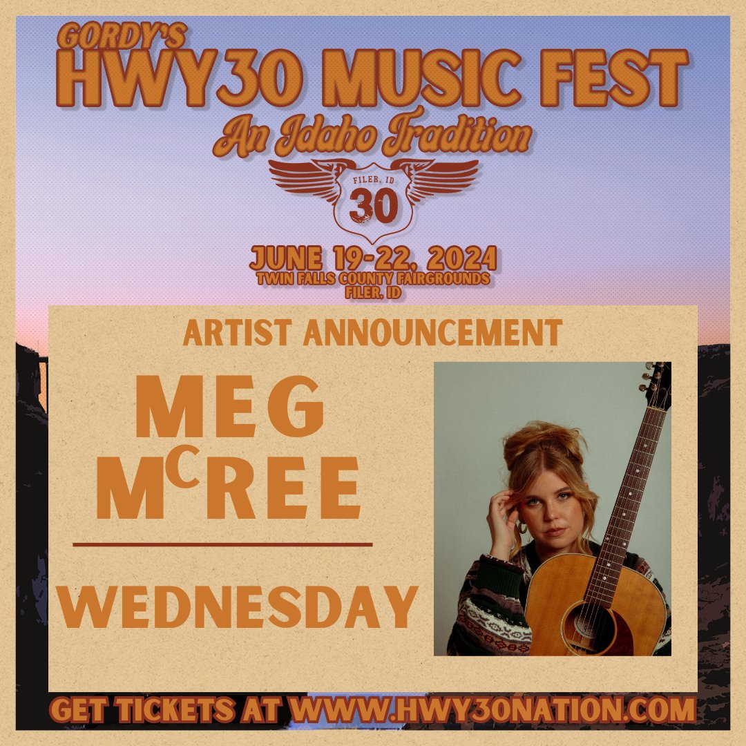 ‼️BAND ANNOUNCEMENT‼️

<a href="/MegMcRee/">Meg McRee</a> is hitting the #hwy30Stage on Wednesday, June 19th!  

We are excited to welcome such an incredible artist to the #Hwy30Family.  Secure your passes to the party of the Summer.🎟️ hwy30nation.com