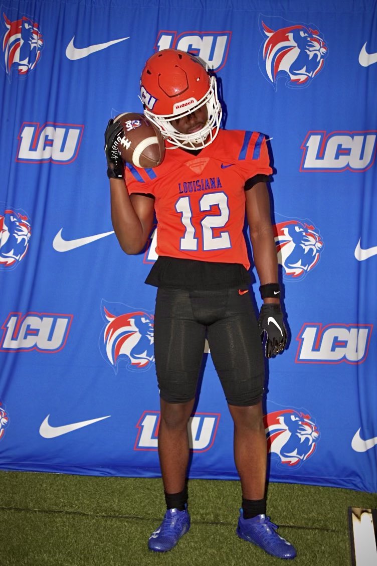 Blessed to be committing to LCU continuing my academics and football career with Louisiana Christian University 🧡💙. I thank God for helping me with this journey and of course new beginnings at <a href="/LCU_ftball/">LCU Football</a> <a href="/tyson_andrus/">coachtyson_andrus337</a> <a href="/Coach_Davis15/">Steve Davis, Sr</a> <a href="/SidFor6/">Sidney Davis</a> @ShedrickMckenz2