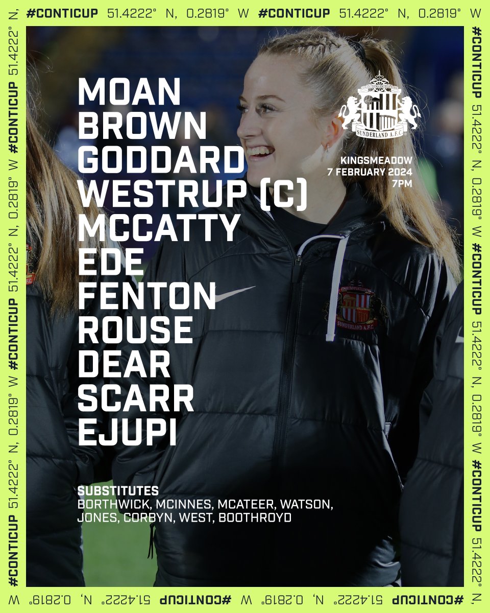 SAFCWomen's tweet photo. π₯ Our starting XI for #ContiCup action!
#SAFCWomen https://t.co/NYMKOTff7I