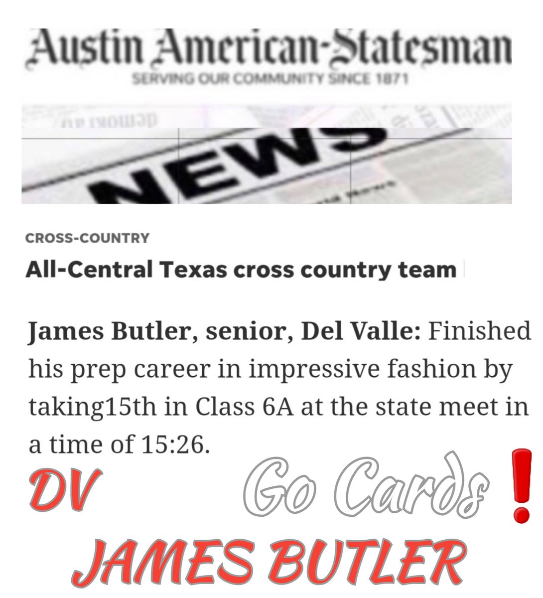 📢All-Central Texas Cross Country Team! <a href="/J_vsdawrld/">James Butler Jr</a> <a href="/delvallexc/">Del Valle XC</a> <a href="/DV_HS_Track/">Del Valle Track and Field</a>  <a href="/DelValleISD/">Del Valle ISD</a> 

Proud of you! Bright future ahead <a href="/UIWTrackXC/">UIW Track and XC</a>