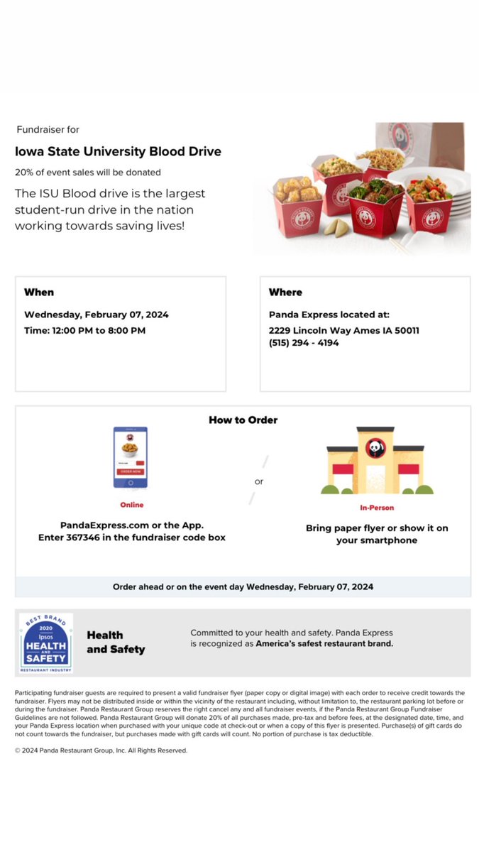 FUNDRAISER TODAY!!!! PANDA EXPRESS AT THE MU!!!!! Stop by the MU and help support the blood drive🩸🩸🩸