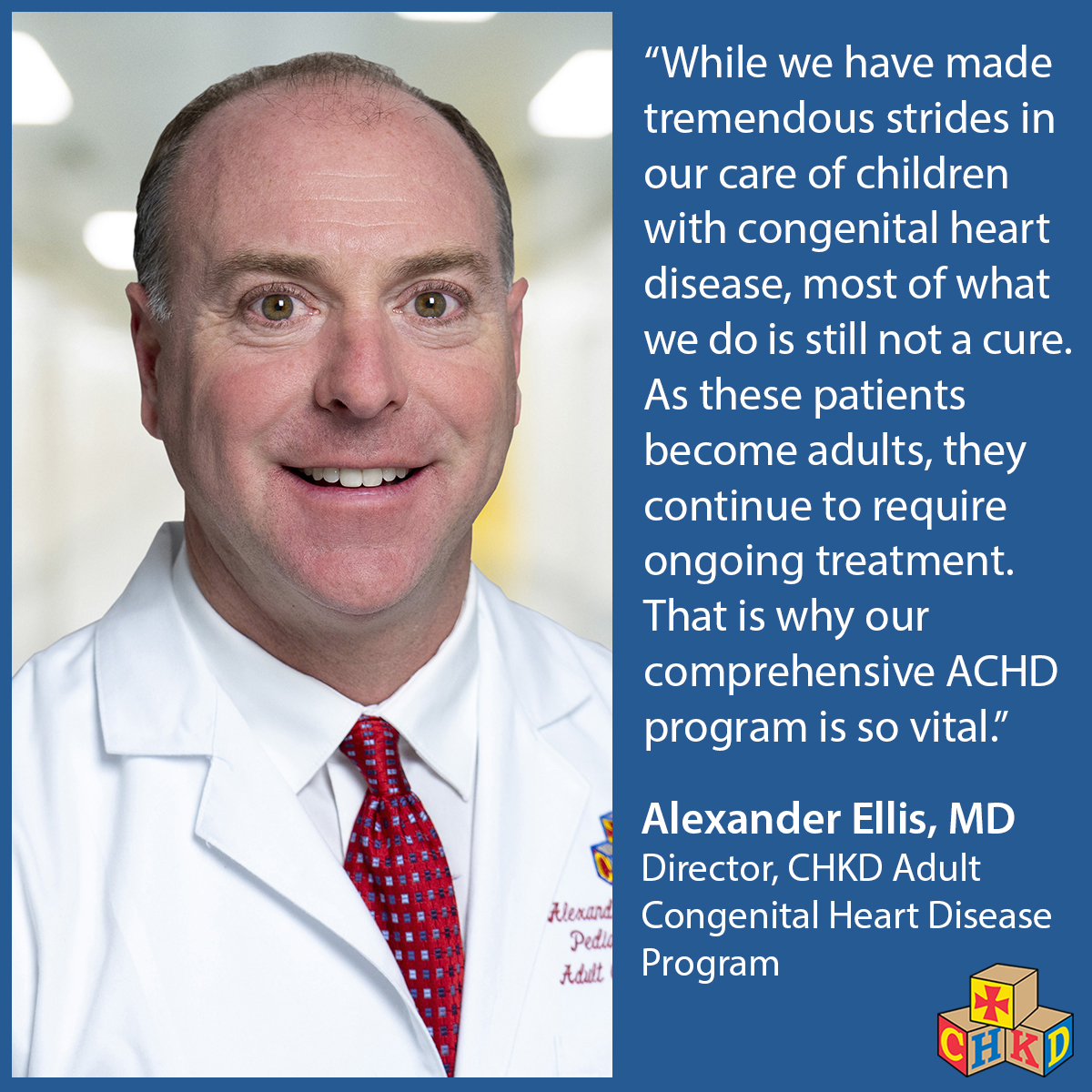 Congenital cardiologist Dr. Alexander Ellis established the adult congenital heart disease (ACHD) program at #CHKD in 2007. Today, more than 500 adult patients are closely followed through CHKD’s Heart Center. Learn more about Dr. Ellis at bit.ly/4823Mz7.