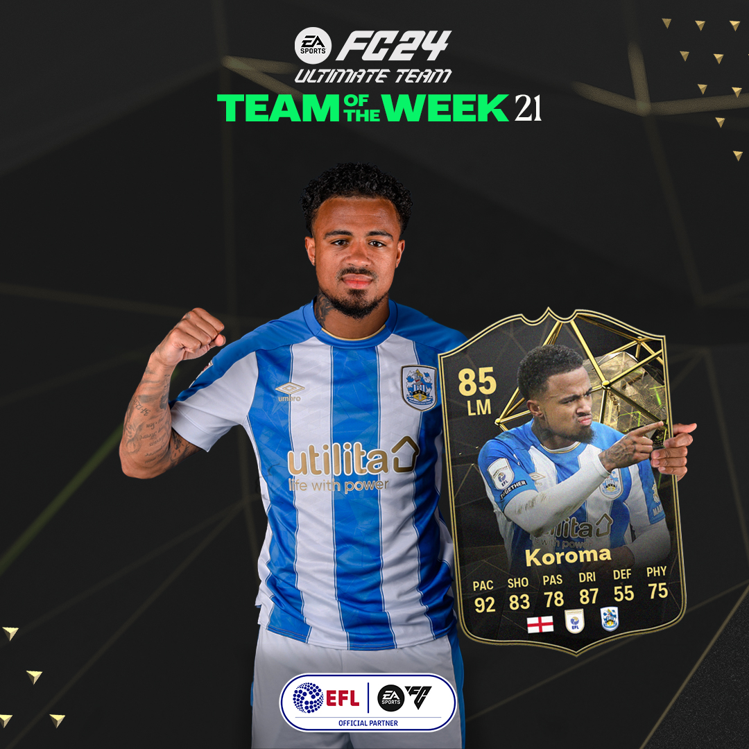 Josh Koroma’s double cements his place in the @EASPORTSFC #TOTW 🔥 @EFL | #FC24 | #AD