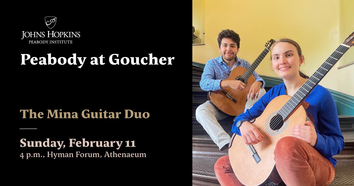 gouchercollege's tweet image. You now have Sunday plans! Be captivated by the Mina Duo's award-winning performance. They've provided free guitar education for students and achieved excellence along the way. Don’t miss their guitar artistry!

#Guitarists #SummerGuitarConservatory #PeabodyConservatory