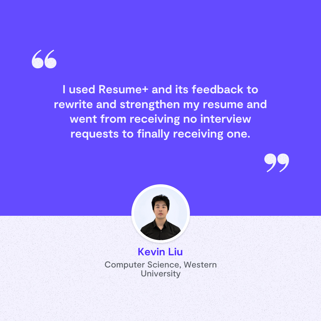 Elevate your resume game with Resume+ 📝 Sign up for Ribbon to discover how Kevin transformed his resume and landed a job interview✨

#RibbonFeatures #SuccessStories #CareerWins