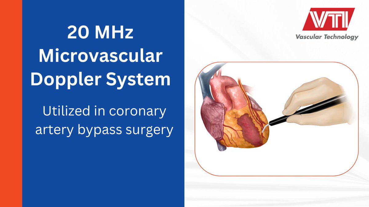 VTI's 20 MHz Microvascular Doppler System was specifically designed for the intraoperative assessment of vasculature. Read more about our 20 MHz Doppler here: vti-online.com/products/doppl… #20MHz #Doppler #surgery