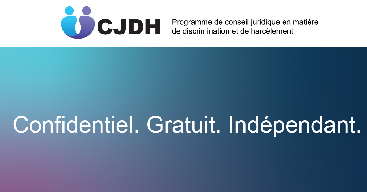 Le #CJDH aide toute personne exposée à la discrimination ou au harcèlement de la part d’un avocat ou d’un parajuriste, fondés sur des motifs interdits par le Code des droits de la personne de @LaCODP. Pour en savoir plus : LSO.ca/CJDH