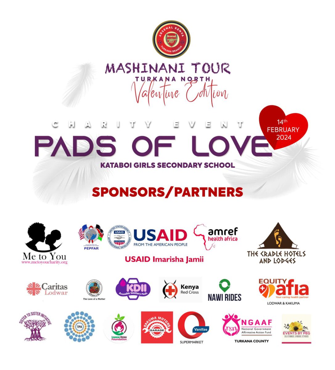 NawiRides's tweet photo. @NawiRides supports ‘Pads of Love’ initiative by @ArsenalKenya_AK - Turkana Chapter.  The date is set, let’s meet in Kataboi for the Mashinani tour.  @Arsenal @JamesLokwale @wikamar @PatrickTioko @EkaiEtom https://t.co/HWrhlsqYhX