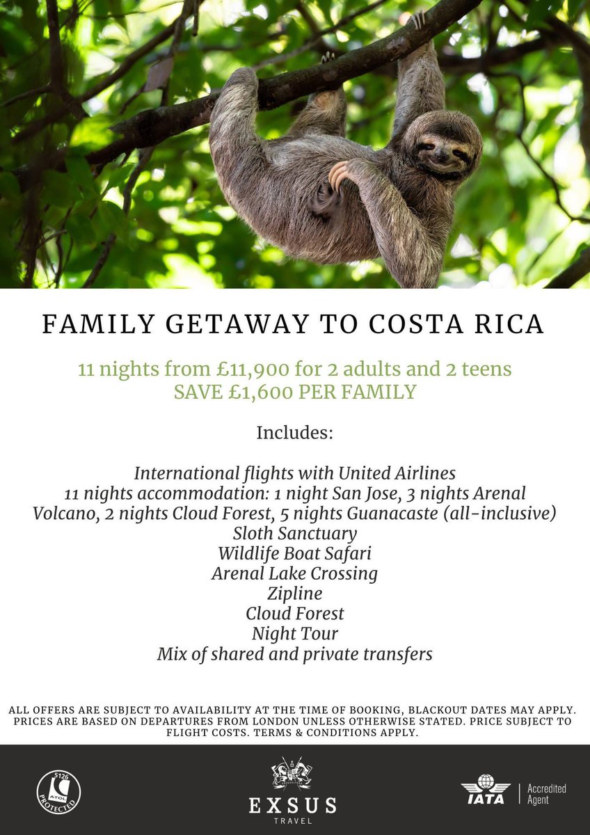 LouFells's tweet photo. 🌴✈️ Adventure awaits in Costa Rica!
Summer hols Jul and Aug!
Dive into the heart of nature with an enchanting itinerary including stays in San Jose, Arenal Volcano, Cloud Forest, and Guanacaste 🏞️🌿
Subject to availability
E-mail: louisafells@zestfultravel.com
#CostaRica https://t.co/kz0YexaukB