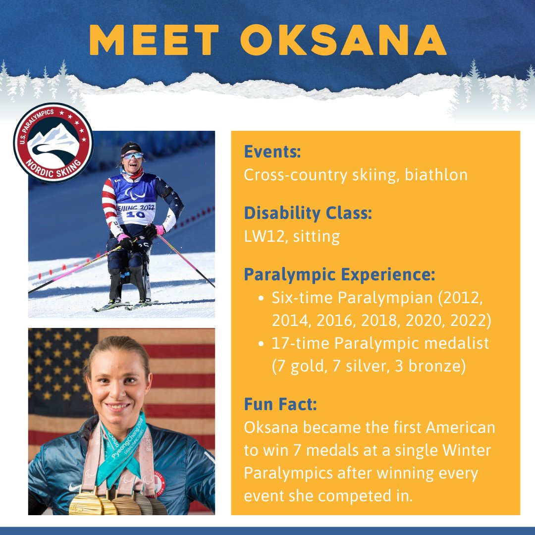 AdaptiveSpirit's tweet photo. There's not enough space to introduce Oksana Masters: 6-time Paralympian, 17-time Paralympic medalist, 25-time World Champ medalist - and that doesn't even count what she's done so far in 2024. Discover more ⬇. #TeamUSA #paralympian #paranordicskiing #AthleteFeature https://t.co/2G3lV1jmOK