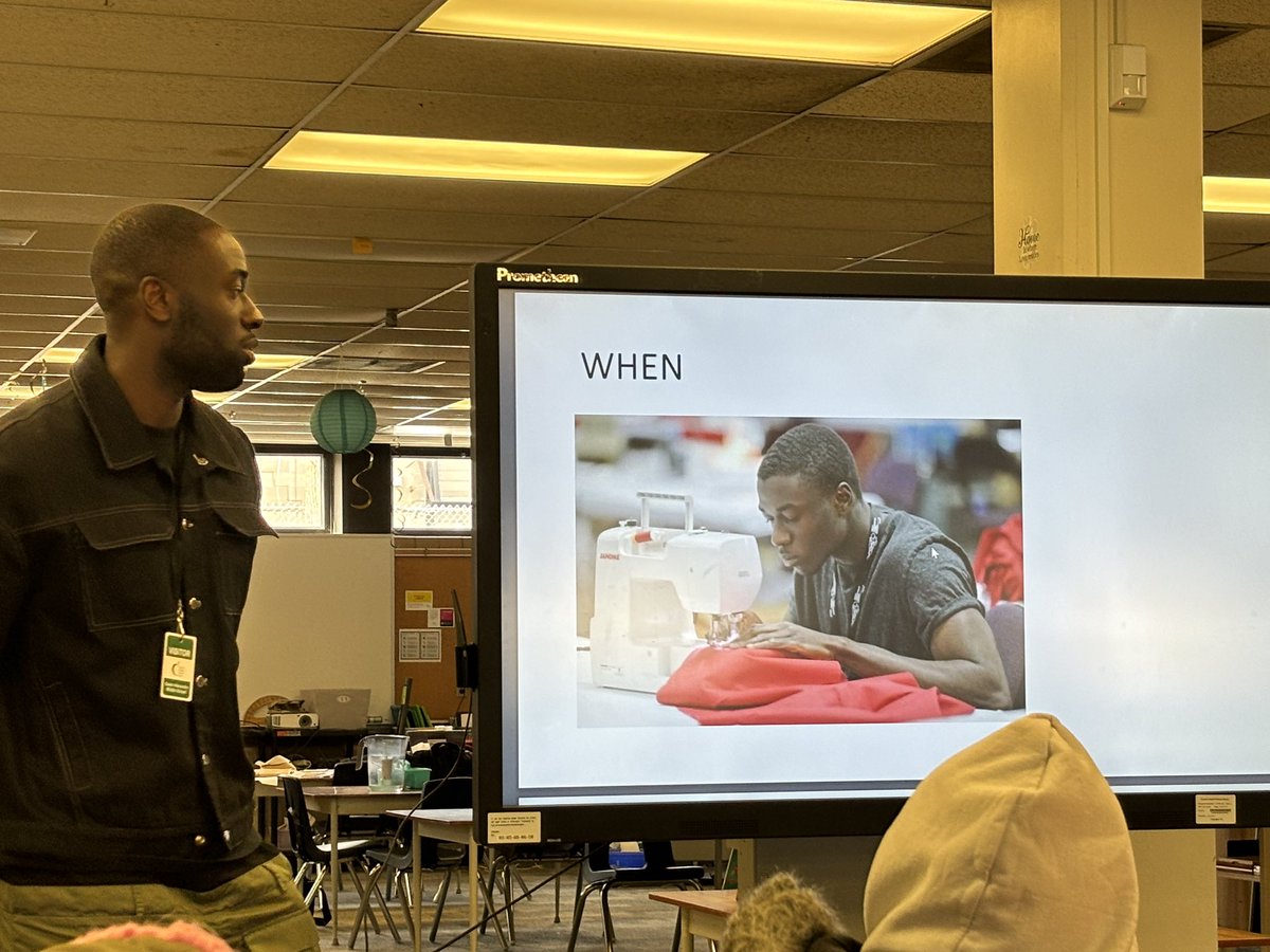 Thank you <a href="/SPENCERBADU____/">SPENCER BADU</a> for taking the time to speak with students in the BSA at <a href="/queenA_ms/">Queen A</a> about your work as a fashion designer and gifting students with your totes. We look forward to seeing more of your work!!