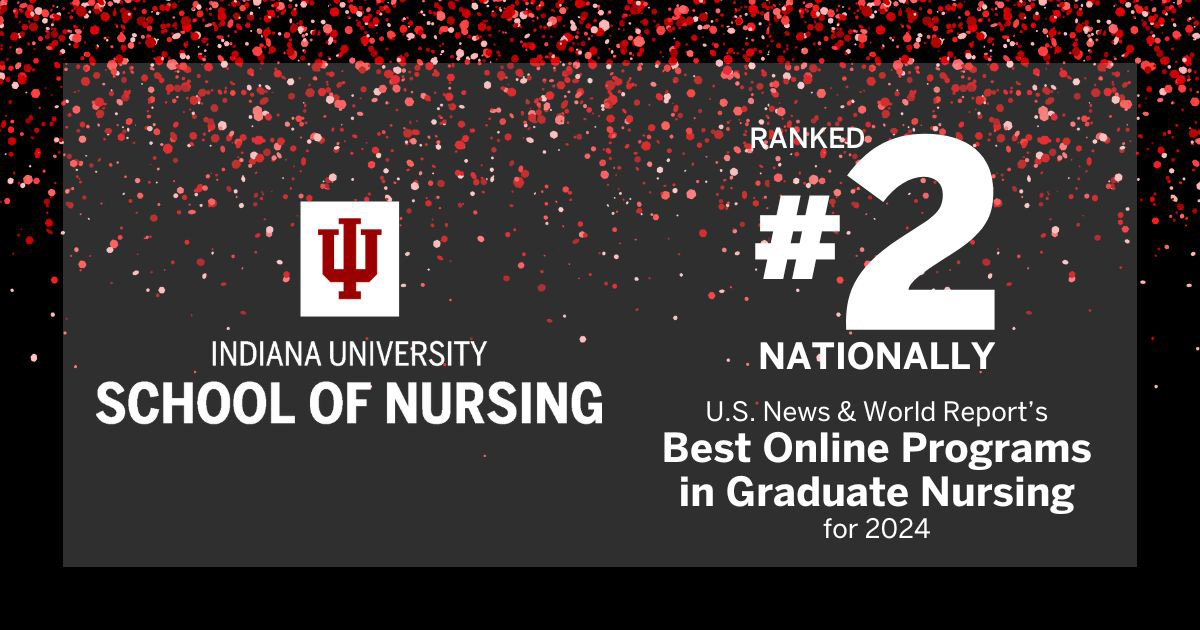 IUnursing's tweet photo. EXCITING NEWS! 🙌 The Indiana University School of Nursing ranks No. 2 overall in @USNewsEducation's #BestOnlinePrograms for Master's in Nursing! That's a jump of eight spots from last year's ranking. Learn more: https://t.co/2wGNPpCYnI #IUSON #nursing https://t.co/dJ1f9wCGfu