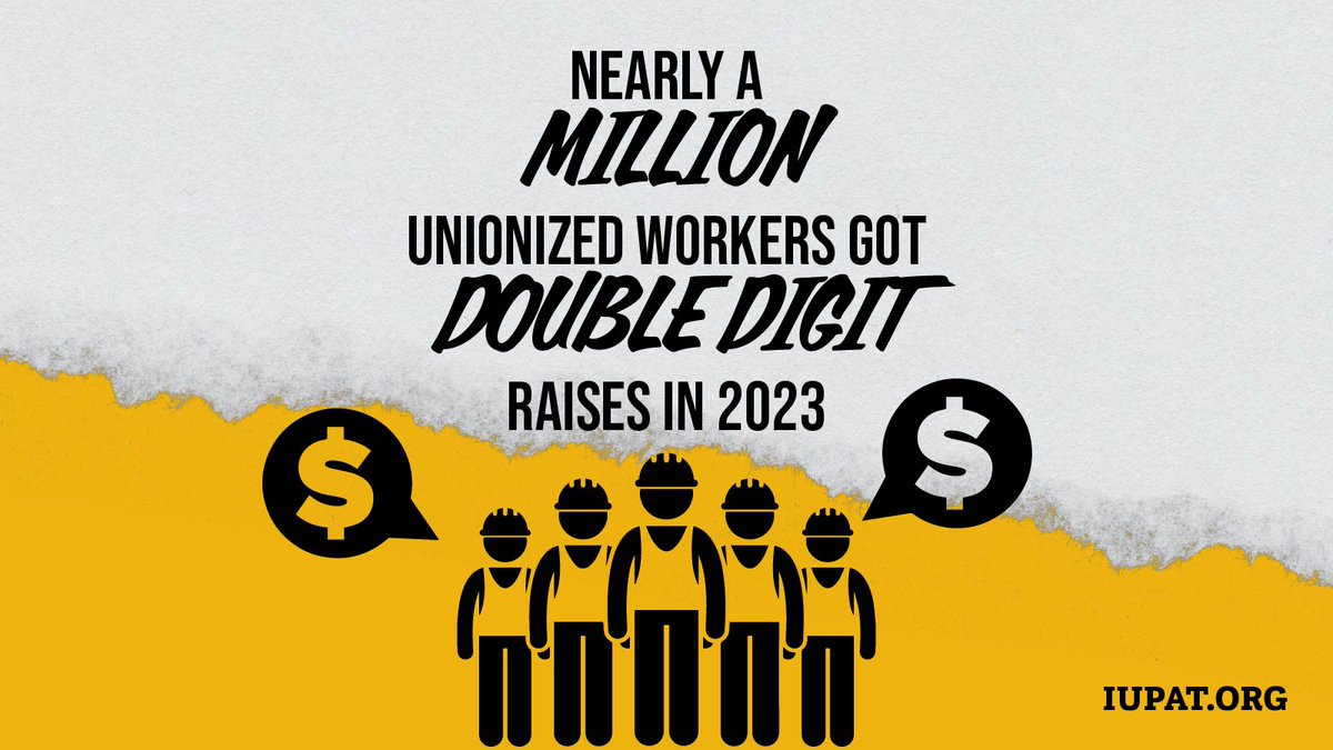 Through organized labor, anything is possible.

Nearly a million unionized workers got double digit raises they rightfully deserved in 2023!