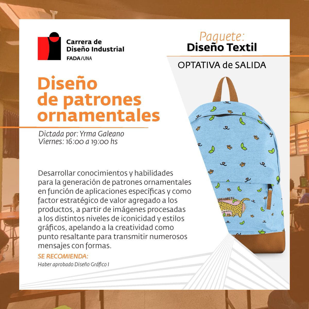 dingrafico's tweet photo. #OPTATIVAS2024 > te presentamos el paquete de Diseño Textil (Optativas de Salida para la Mención en Diseño Gráfico) https://t.co/dcRKJ0Hr4e